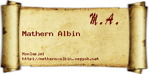 Mathern Albin névjegykártya